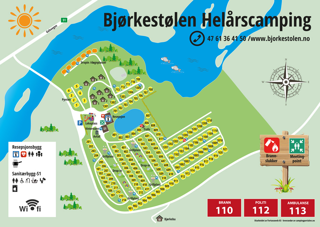 Områdekart Bjørkestølen Helårscamping